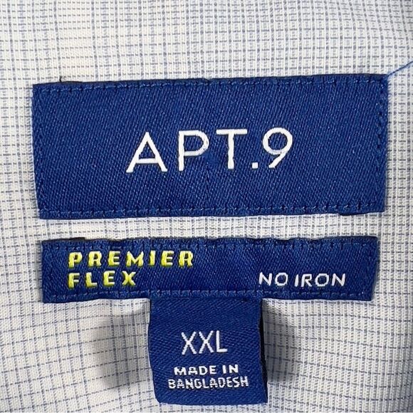 Apt. 9 Light Blue Plaid Flex Long Sleeve Button-Up Shirt 0699 - Picture 5 of 6